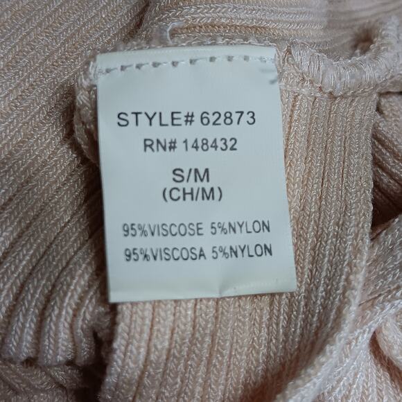 Be Cool Crop Knit Top Size Small / Medium Ribbed Beige Lightweight Ties on Back - Picture 7 of 8